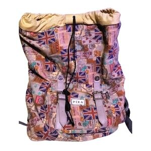 PIKA Backpack Union Jack Print Drawstring Travel Bag United Kingdom Patriotic